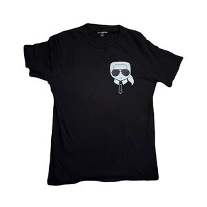 Karl Lagerfeld Paris Black Graphic T-Shirt - size M